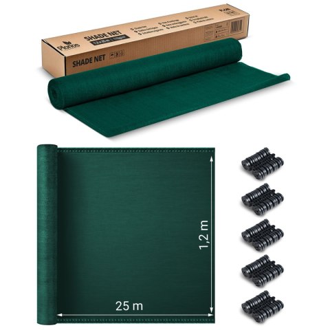Siatka cieniująca 1,2x25m 110g/m2 + 50 zacisków zielona Siatka cieniująca 1,2x25m 110g/m2 + 50 zacisków zielona