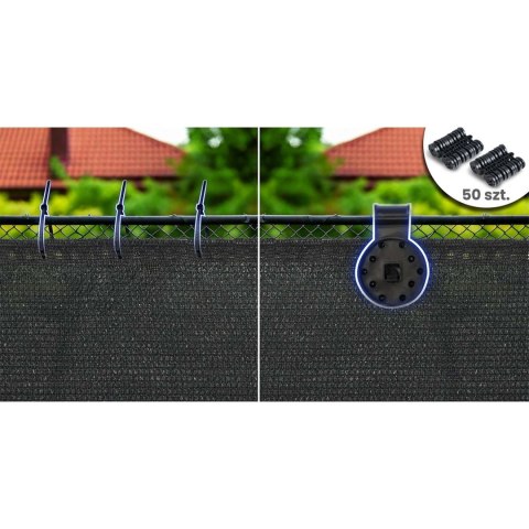 Siatka cieniująca 1,2x50m 110g/m2 + 50 zacisków szara Siatka cieniująca 1,2x50m 110g/m2 + 50 zacisków szara
