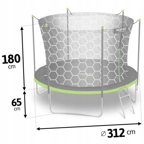 Trampolina ogrodowa 10ft/312cm z siatką wewnętrzną i drabinką Neo-Sport Trampolina ogrodowa 10ft/312cm z siatką wewnętrzną i drabinką Neo-Sport