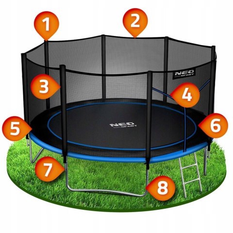 Trampolina ogrodowa 13ft/404cm z siatką zewnętrzną i drabinką Neo-Sport Trampolina ogrodowa 13ft/404cm z siatką zewnętrzną i drabinką Neo-Sport
