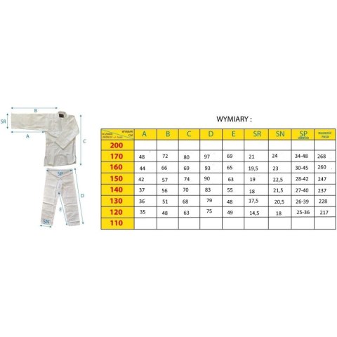 KIMONO ENERO JUDO AIKIDO 140CM BIAŁE KIMONO ENERO JUDO AIKIDO 140CM BIAŁE