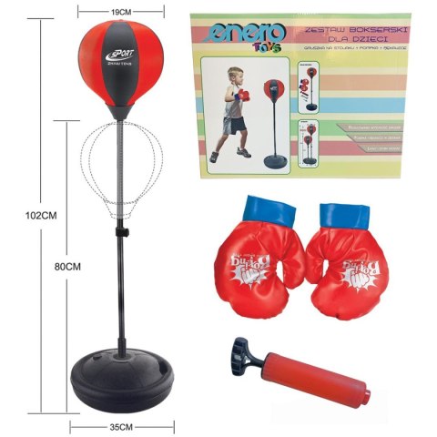 ZESTAW BOKSERSKI ENERO DLA DZIECI REGULOWANY 80-102CM I RĘKAWICE ZESTAW BOKSERSKI ENERO DLA DZIECI REGULOWANY 80-102CM I RĘKAWICE