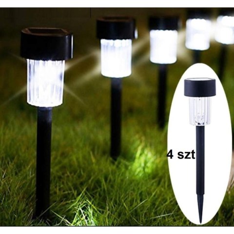 LAMPA SOLARNA PLASTIKOWA 4,5x31CM LED- KPL.4SZT LAMPA SOLARNA PLASTIKOWA 4,5x31CM LED- KPL.4SZT