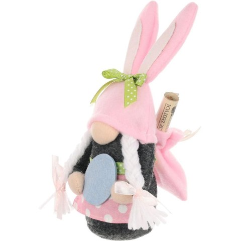 SKRZAT GNOM ZAJĄCZEK GIRL 20CM RÓŻOWY Z WORKIEM NA PREZENT DEKORACJA WIOSENNA SKRZAT GNOM ZAJĄCZEK GIRL 20CM RÓŻOWY Z WORKIEM NA PREZENT DEKORACJA WIOSENNA
