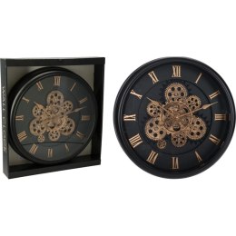ZEGAR ŚCIENNY OBROTOWY MECHANIZM 38CM CZARNY