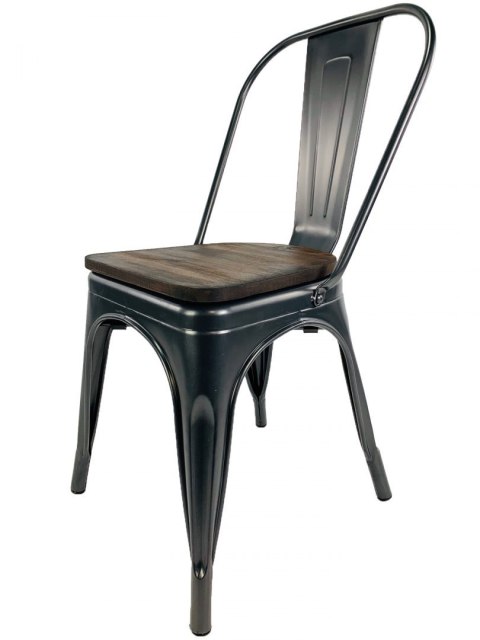 Krzesło metalowe loft CORSICA GRAPHITE WOOD Krzesło metalowe loft CORSICA GRAPHITE WOOD