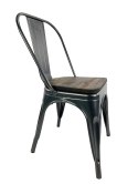 Krzesło metalowe loft CORSICA GRAPHITE WOOD