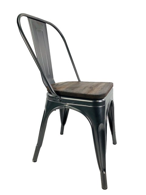 Krzesło metalowe loft CORSICA GRAPHITE WOOD Krzesło metalowe loft CORSICA GRAPHITE WOOD
