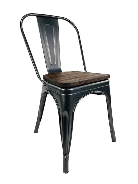 Krzesło metalowe loft CORSICA GRAPHITE WOOD Krzesło metalowe loft CORSICA GRAPHITE WOOD