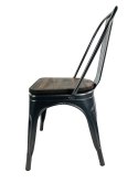 Krzesło metalowe loft CORSICA GRAPHITE WOOD