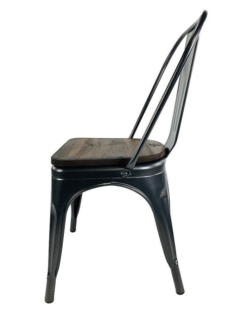 Krzesło metalowe loft CORSICA GRAPHITE WOOD Krzesło metalowe loft CORSICA GRAPHITE WOOD