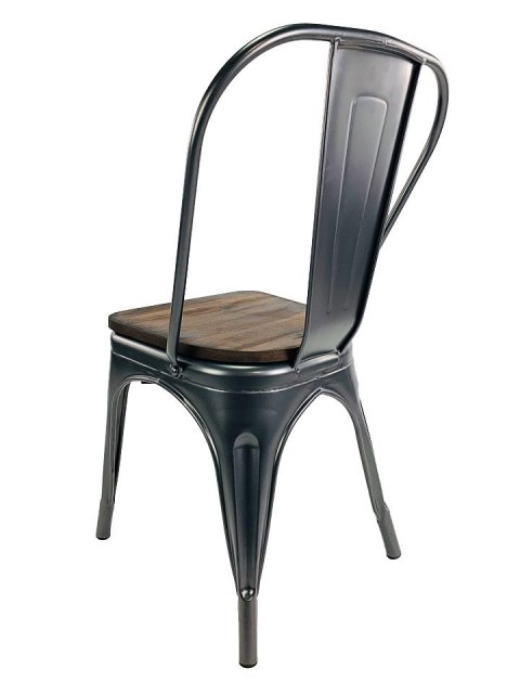 Krzesło metalowe loft CORSICA GRAPHITE WOOD Krzesło metalowe loft CORSICA GRAPHITE WOOD