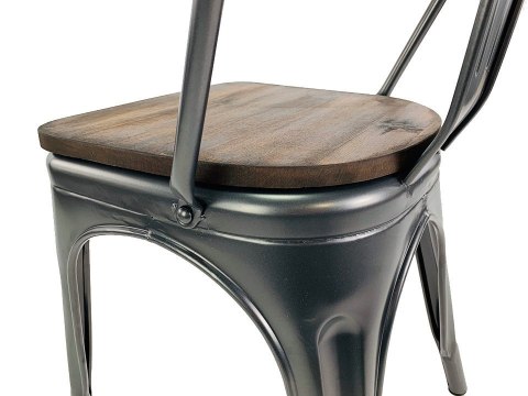 Krzesło metalowe loft CORSICA GRAPHITE WOOD Krzesło metalowe loft CORSICA GRAPHITE WOOD