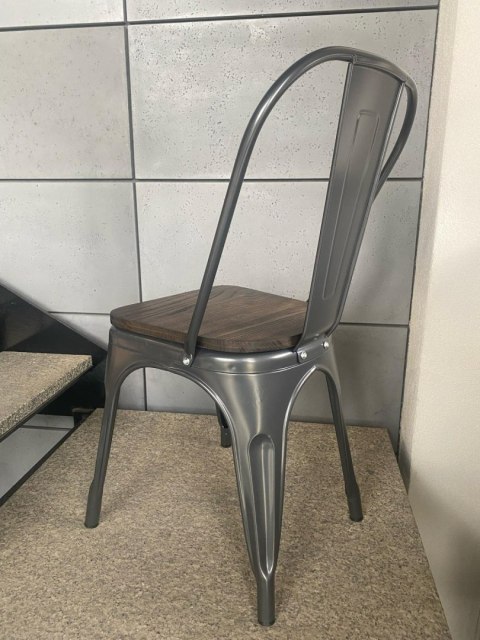 Krzesło metalowe loft CORSICA GRAPHITE WOOD Krzesło metalowe loft CORSICA GRAPHITE WOOD