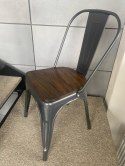 Krzesło metalowe loft CORSICA GRAPHITE WOOD