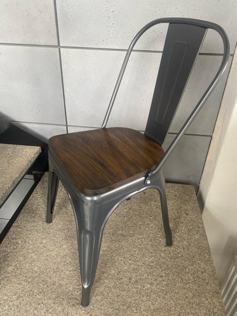 Krzesło metalowe loft CORSICA GRAPHITE WOOD Krzesło metalowe loft CORSICA GRAPHITE WOOD