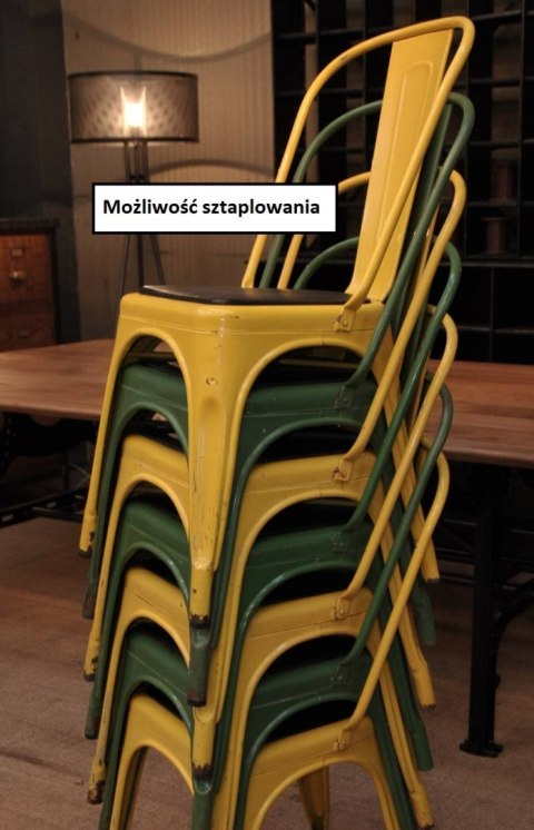 Krzesło metalowe loft CORSICA GRAPHITE WOOD Krzesło metalowe loft CORSICA GRAPHITE WOOD
