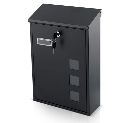 Skrzynka na listy 39x25,5x12 cm czarna HM-864 Skrzynka na listy 39x25,5x12 cm czarna HM-864