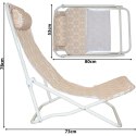 LEŻAK SKŁADANY PLAŻOWY Z ZAGŁÓWKIEM POMARAŃCZOWY