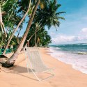 LEŻAK SKŁADANY PLAŻOWY Z ZAGŁÓWKIEM POMARAŃCZOWY