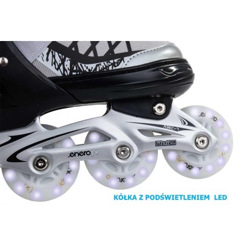 ŁYŻWOROLKI-WROTKI-ŁYŻWY 4W1 ENERO PRO LED 38-41 SZARE ŁYŻWOROLKI-WROTKI-ŁYŻWY 4W1 ENERO PRO LED 38-41 SZARE