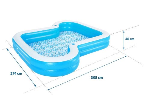 Basen dmuchany 305 x 274 x 46 cm niebieski Bestway 54321 Basen dmuchany 305 x 274 x 46 cm niebieski Bestway 54321