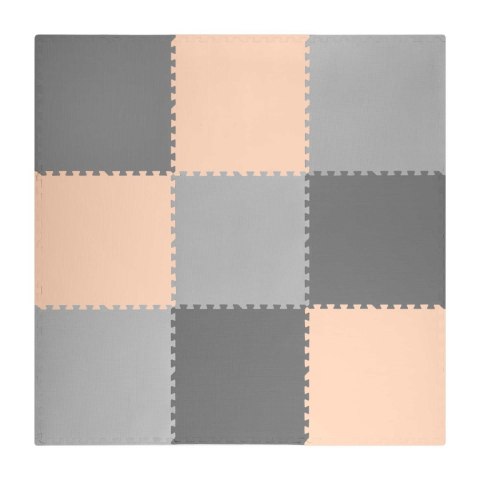 Duża mata piankowa puzzle Ricokids 180x180cm 9 szt szaro-brzoskwiniowa Duża mata piankowa puzzle Ricokids 180x180cm 9 szt szaro-brzoskwiniowa
