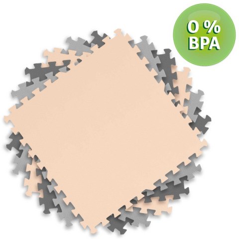 Duża mata piankowa puzzle Ricokids 180x180cm 9 szt szaro-brzoskwiniowa Duża mata piankowa puzzle Ricokids 180x180cm 9 szt szaro-brzoskwiniowa