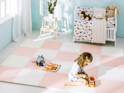 Duża mata piankowa puzzle Ricokids 60x60 cm 4 szt. brzoskwiniowo-biała Duża mata piankowa puzzle Ricokids 60x60 cm 4 szt. brzoskwiniowo-biała