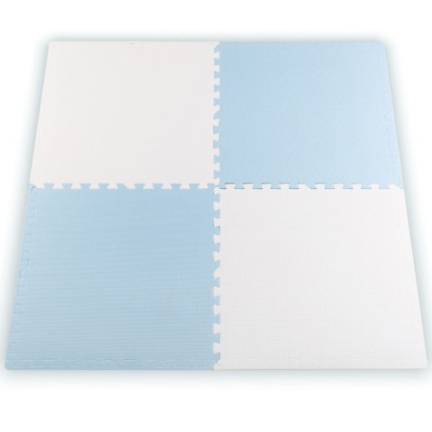 Duża mata piankowa puzzle Ricokids 60x60 cm 4 szt. niebiesko-biała Duża mata piankowa puzzle Ricokids 60x60 cm 4 szt. niebiesko-biała