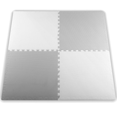 Duża mata piankowa, puzzle Ricokids 60x60cm 4 szt białe i szare Duża mata piankowa, puzzle Ricokids 60x60cm 4 szt białe i szare