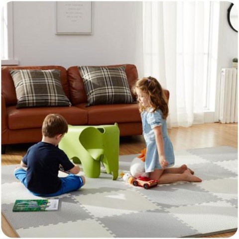 Duża mata piankowa puzzle biało-szara Ricokids 180x180cm 9szt Duża mata piankowa puzzle biało-szara Ricokids 180x180cm 9szt