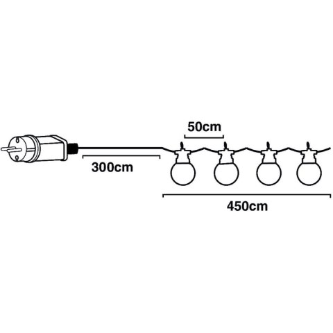 GIRLANDA OGRODOWA PARTY LIGHT 10LED 7,5M GIRLANDA OGRODOWA PARTY LIGHT 10LED 7,5M