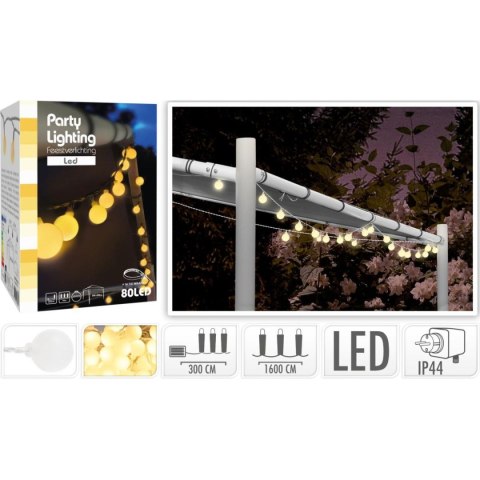 GIRLANDA OGRODOWA PARTY LIGHT 80LED CIEPŁY BIAŁY GIRLANDA OGRODOWA PARTY LIGHT 80LED CIEPŁY BIAŁY