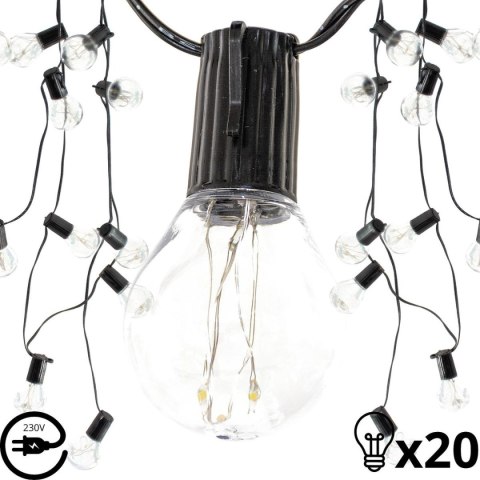 PARTY LIGHT GIRLANDA ZEWNĘTRZNA 20 ŻARÓWEK 100LED 5,8M 230V PARTY LIGHT GIRLANDA ZEWNĘTRZNA 20 ŻARÓWEK 100LED 5,8M 230V