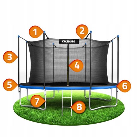 Trampolina ogrodowa 13ft/404cm z siatką wewnętrzną i drabinką Neo-Sport Trampolina ogrodowa 13ft/404cm z siatką wewnętrzną i drabinką Neo-Sport