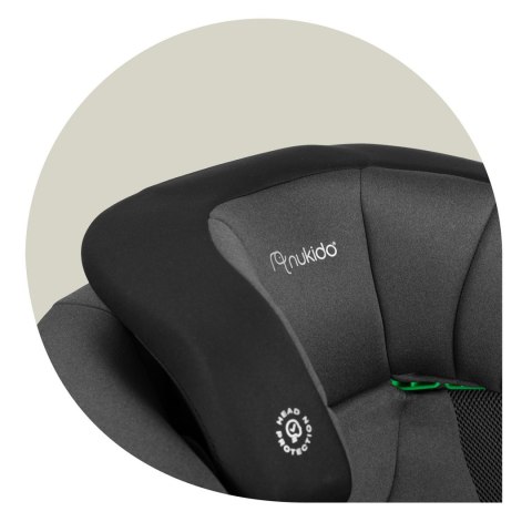 Fotelik samochodowy Nukido Louis Soft czarno-szary 15-36 kg ISOFIX Fotelik samochodowy Nukido Louis Soft czarno-szary 15-36 kg ISOFIX