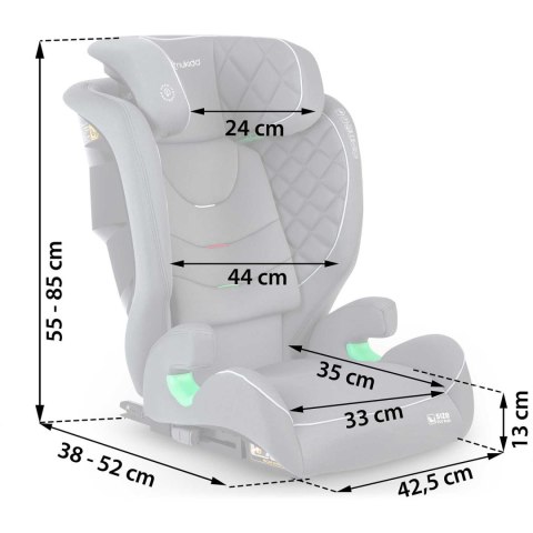 Fotelik samochodowy Nukido Louis szary 15-36 kg ISOFIX Fotelik samochodowy Nukido Louis szary 15-36 kg ISOFIX