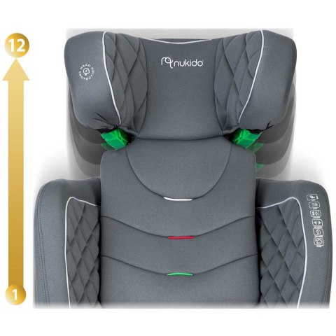 Fotelik samochodowy Nukido Louis szary 15-36 kg ISOFIX Fotelik samochodowy Nukido Louis szary 15-36 kg ISOFIX
