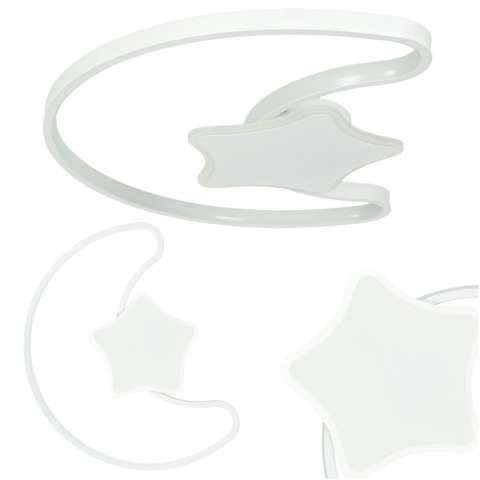 Lampa LED sufitowa plafon do pokoju dziecięcego ściemniana LUMELA + pilot księżyc biała Lampa LED sufitowa plafon do pokoju dziecięcego ściemniana LUMELA + pilot księżyc biała