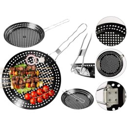 PATELNIA DO GRILOWANIA ZE SKŁADANYM UCHWYTEM NON STICK CZARNA