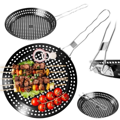 PATELNIA DO GRILOWANIA ZE SKŁADANYM UCHWYTEM NON STICK CZARNA PATELNIA DO GRILOWANIA ZE SKŁADANYM UCHWYTEM NON STICK CZARNA