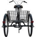 ROWER 3-KOŁOWY 24 CZARNY SHIMANO 7-BIEGOWY OBNIŻONA RAMA 1060972