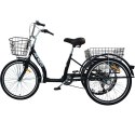 ROWER 3-KOŁOWY 24 CZARNY SHIMANO 7-BIEGOWY OBNIŻONA RAMA 1060972
