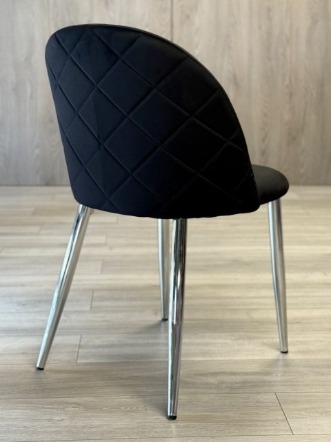 Krzesło tapicerowane GLORIA BLACK VELVET SILVER Krzesło tapicerowane GLORIA BLACK VELVET SILVER