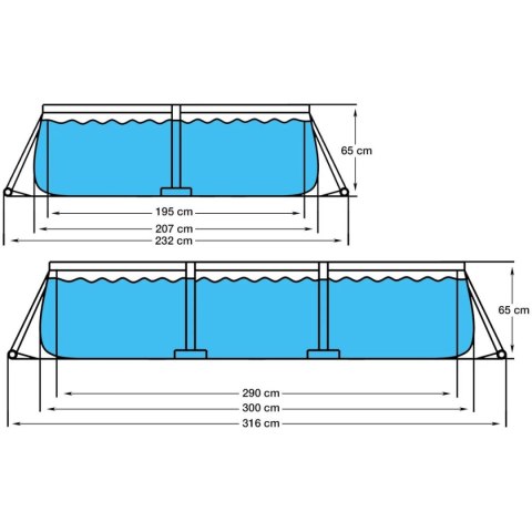 BASEN STELAŻOWY PROSTOKĄTNY SUPER STRONG 300x207x66CM 17771 BASEN STELAŻOWY PROSTOKĄTNY SUPER STRONG 300x207x66CM 17771