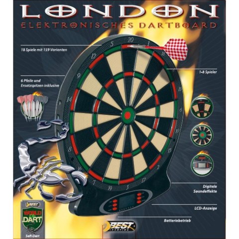 DART ELEKTRONICZNY LONDON BEST SPORTING 43CM DART ELEKTRONICZNY LONDON BEST SPORTING 43CM