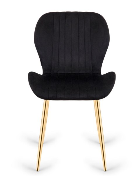 Krzesło tapicerowane MONTI VELVET BLACK GOLD Krzesło tapicerowane MONTI VELVET BLACK GOLD