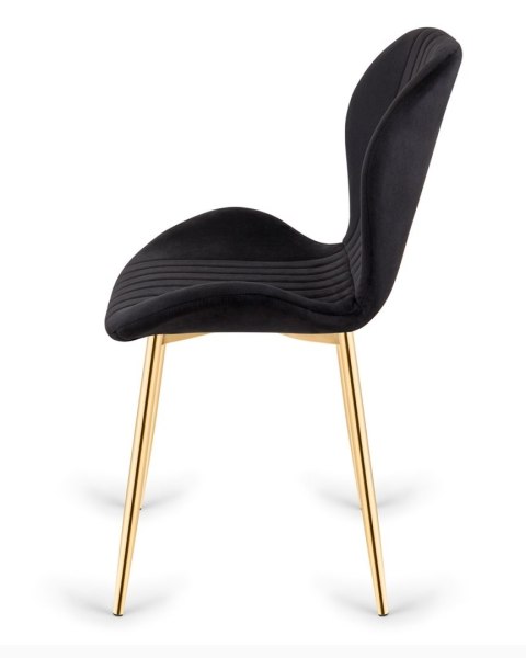 Krzesło tapicerowane MONTI VELVET BLACK GOLD Krzesło tapicerowane MONTI VELVET BLACK GOLD