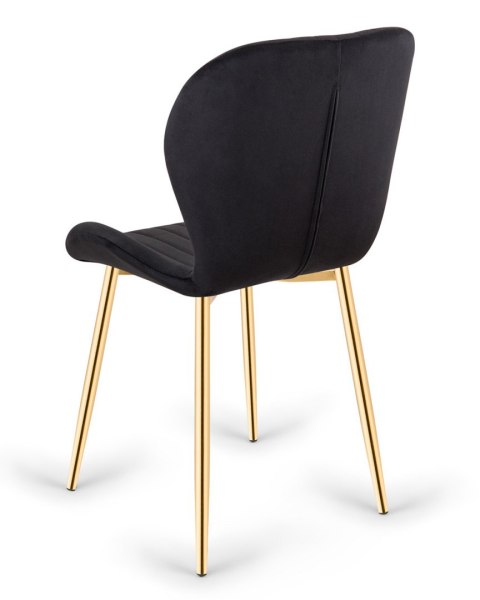 Krzesło tapicerowane MONTI VELVET BLACK GOLD Krzesło tapicerowane MONTI VELVET BLACK GOLD